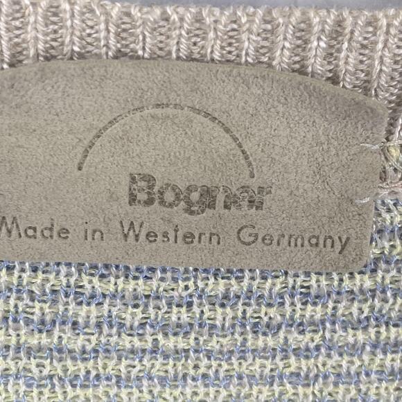 Vintage Bogner Sweater Womens Medium Pastel Geometric Knit Linen Cotton 80s - Picture 3 of 6